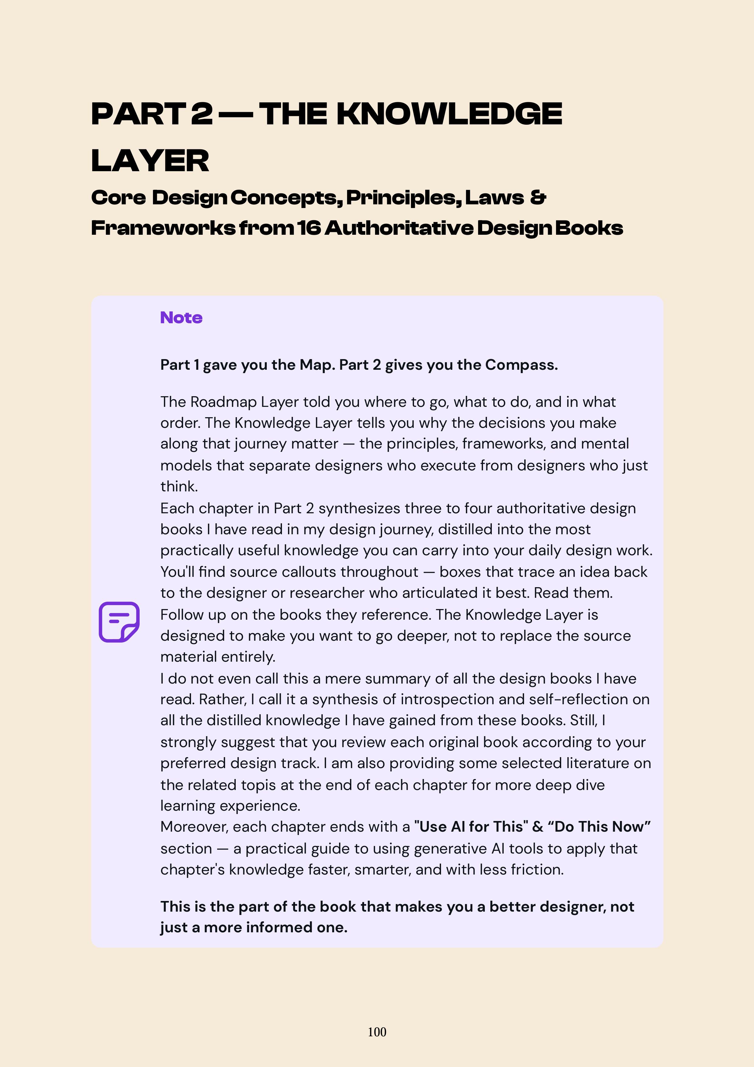 Part 2 — The Knowledge Layer, core design concepts from 16 authoritative books